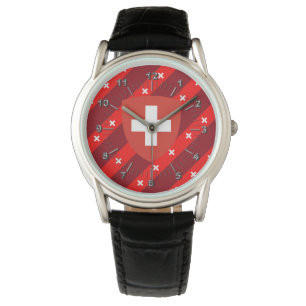 Reloj De Pulsera Bandera de franjas suizas