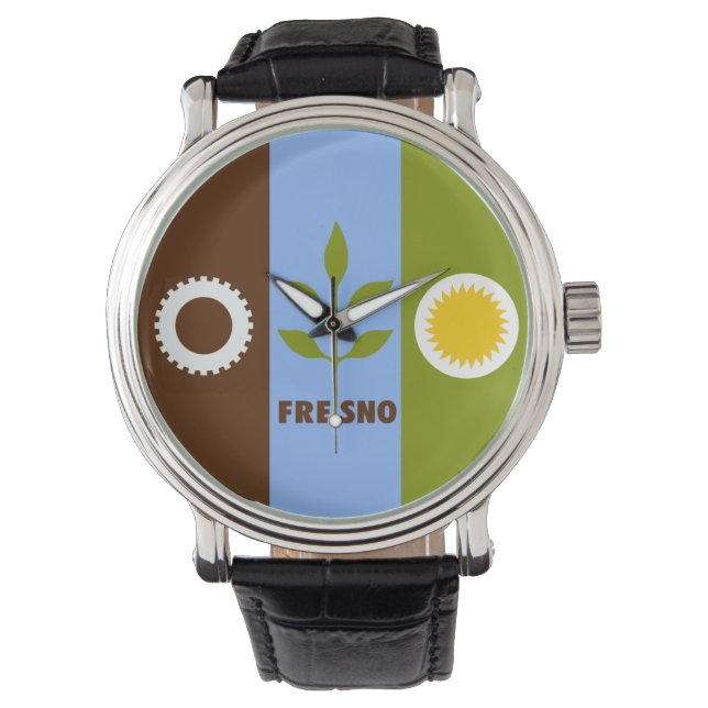 Reloj De Pulsera Bandera de Fresno, California (Anverso)