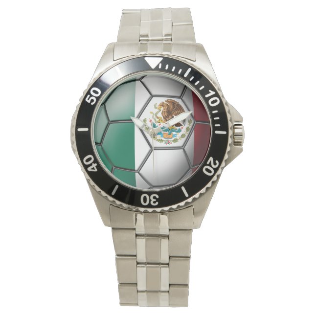 Reloj De Pulsera Bandera de fútbol de México (Anverso)