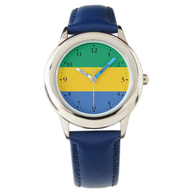 Reloj De Pulsera Bandera de Gabón (Anverso)