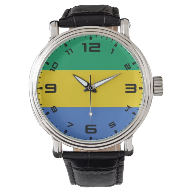 Reloj De Pulsera Bandera de Gabón (Anverso)