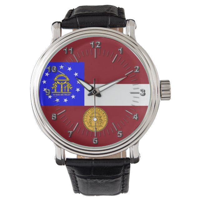 Reloj De Pulsera Bandera de Georgia (Anverso)