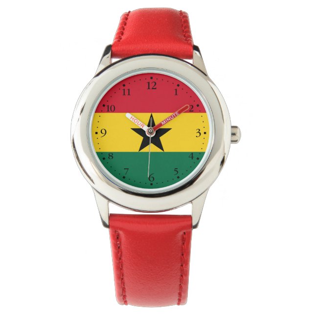 Reloj De Pulsera Bandera de Ghana (Anverso)