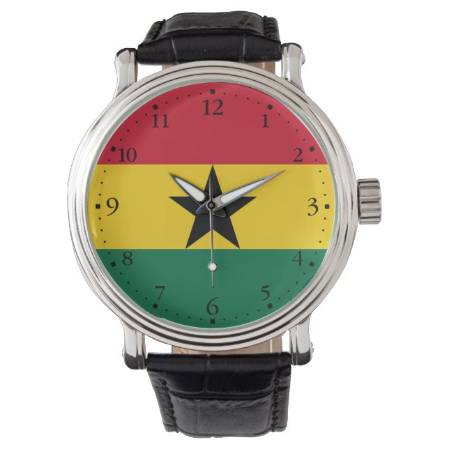Reloj De Pulsera Bandera de Ghana (Anverso)