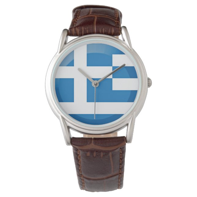 Reloj De Pulsera Bandera de Grecia (Anverso)