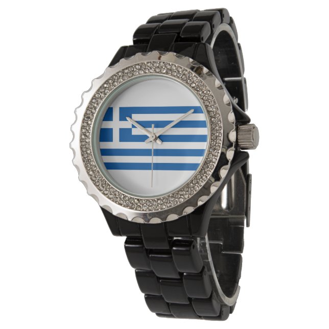 Reloj De Pulsera Bandera de Grecia (Angular)