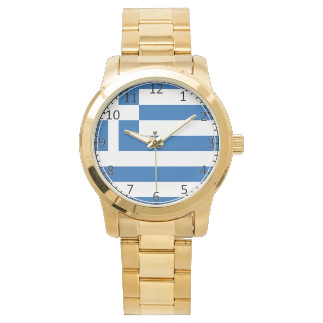 Reloj De Pulsera Bandera de Grecia (Anverso)