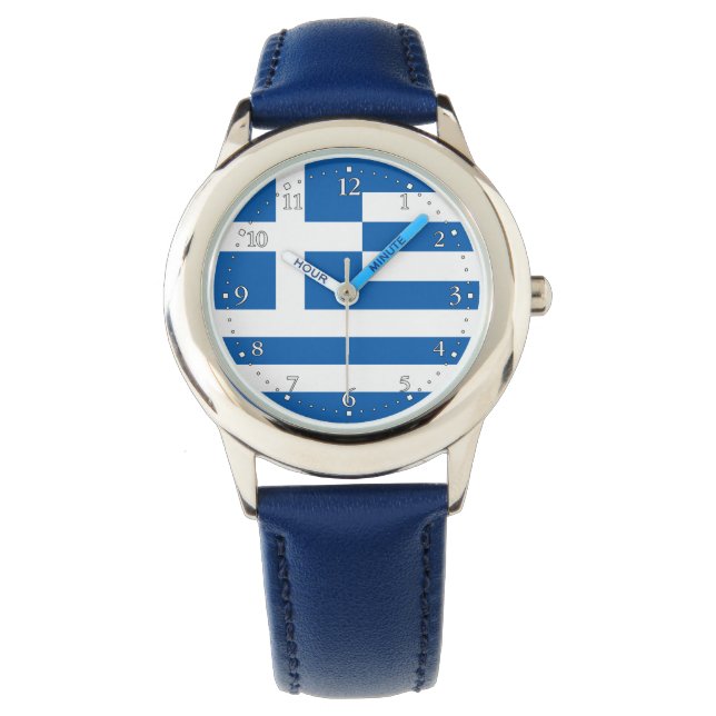 Reloj De Pulsera Bandera de Grecia (Anverso)