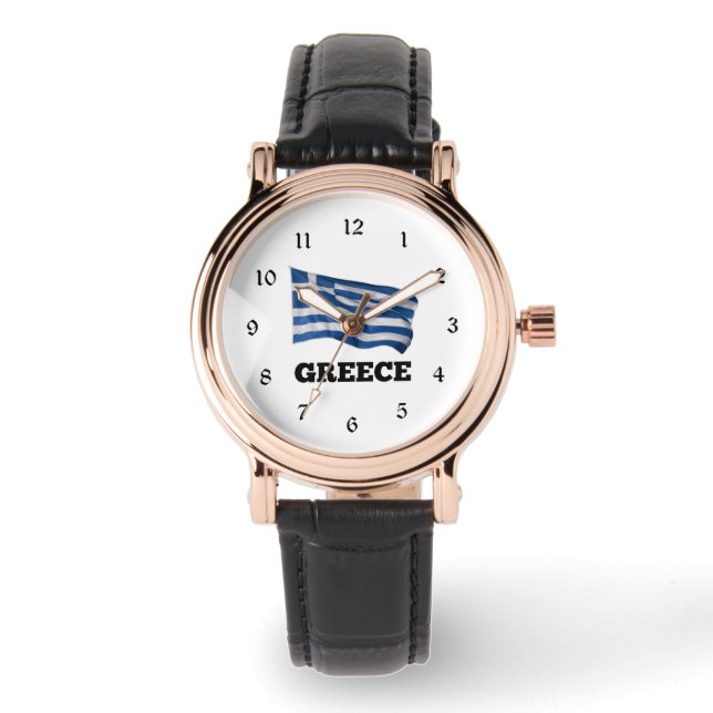 Reloj De Pulsera Bandera de Grecia (Anverso)