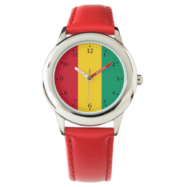 Reloj De Pulsera Bandera de Guinea (Anverso)