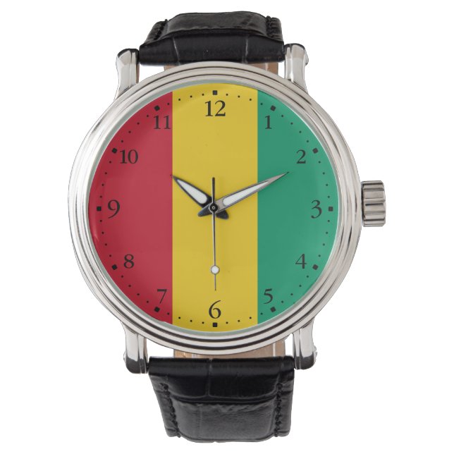 Reloj De Pulsera Bandera de Guinea (Anverso)
