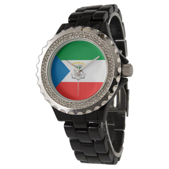 Reloj De Pulsera Bandera de Guinea Ecuatorial (Angular)