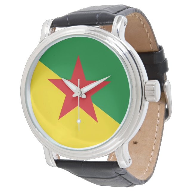 Reloj De Pulsera Bandera de Guyana Francesa (Angular)