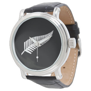 Reloj De Pulsera bandera de helecho plateado (NZ)
