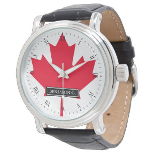 Reloj De Pulsera Bandera de hojas de arce de Canadá