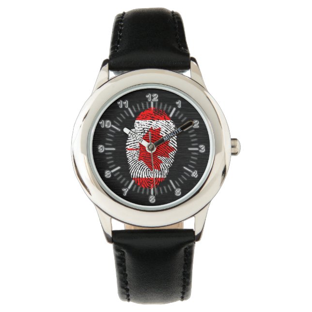 Reloj De Pulsera Bandera de huella digital táctil de Canadá (Anverso)