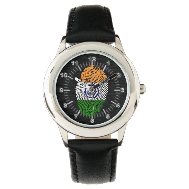 Reloj De Pulsera Bandera de huellas dactilares de India (Anverso)