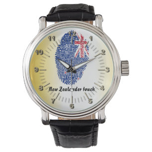 Reloj De Pulsera Bandera de huellas dactilares de Nueva Zelanda
