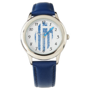 Reloj De Pulsera Bandera de huellas dactilares griegas