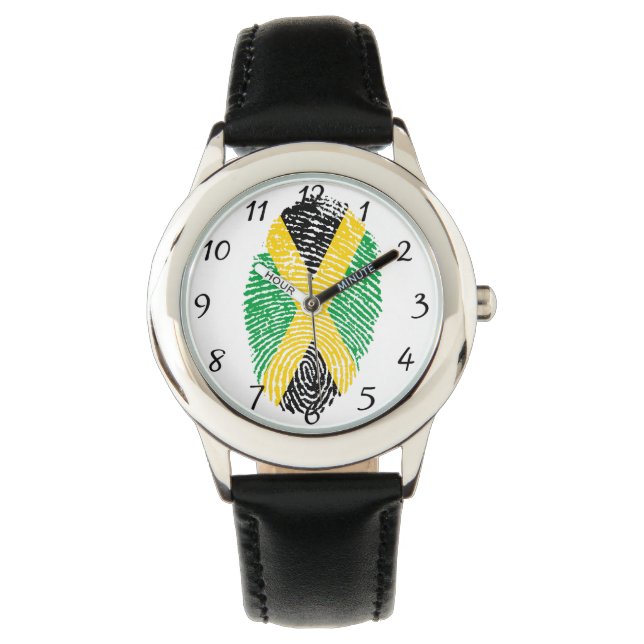 Reloj De Pulsera Bandera de huellas digitales de Jamaica (Anverso)