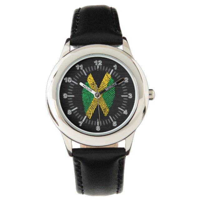 Reloj De Pulsera Bandera de huellas digitales de Jamaica (Anverso)