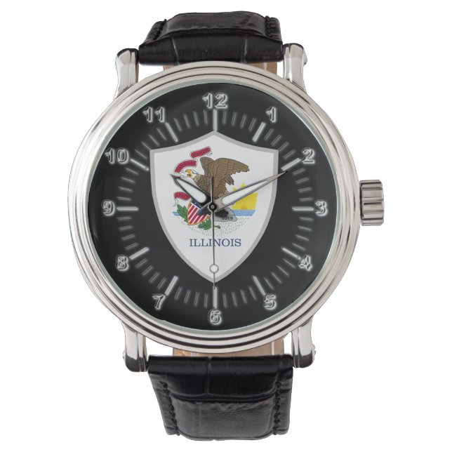 Reloj De Pulsera Bandera de Illinois (Anverso)