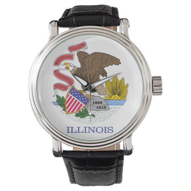 Reloj De Pulsera Bandera de Illinois (Anverso)