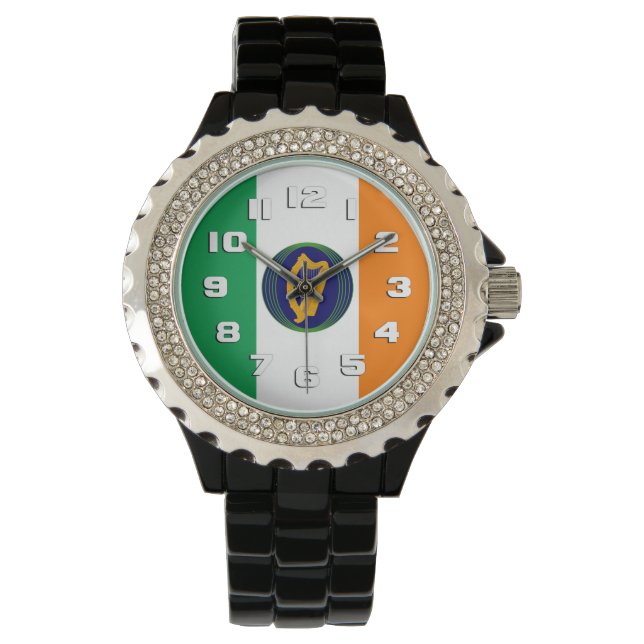 Reloj De Pulsera Bandera de Irlanda con escudo de armas (Anverso)