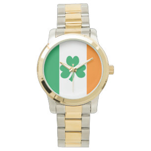 Reloj De Pulsera Bandera de Irlanda Shamrock