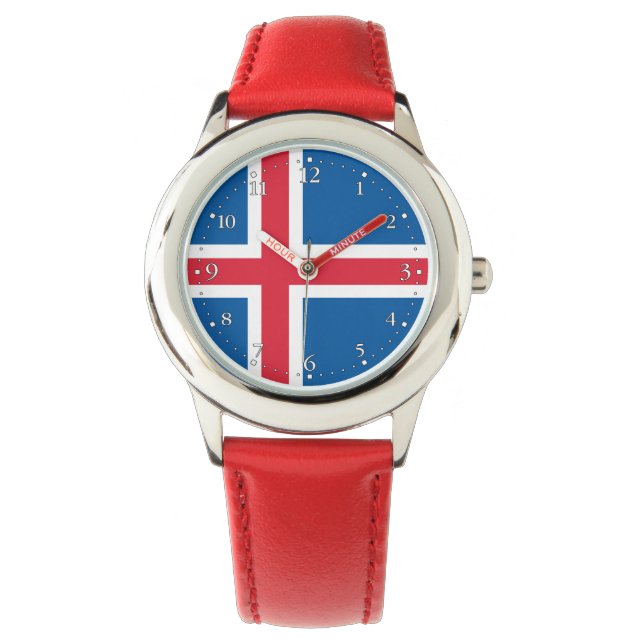 Reloj De Pulsera Bandera de Islandia (Anverso)