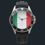 Reloj De Pulsera Bandera de Italia<br><div class="desc">Díganle tiempo con estilo con este reloj de pulsera con bandera de Italia. Disponible en todos los estilos y opciones. Hace un gran regalo. Esta imagen también aparece en otros elementos y se puede encontrar en mi tienda. Imágenes/fotografía y diseños son creados y propiedad del artista - derechos reservados ©2015...</div>