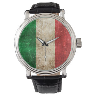 Reloj De Pulsera Bandera de Italia de edad vintage y rastrada