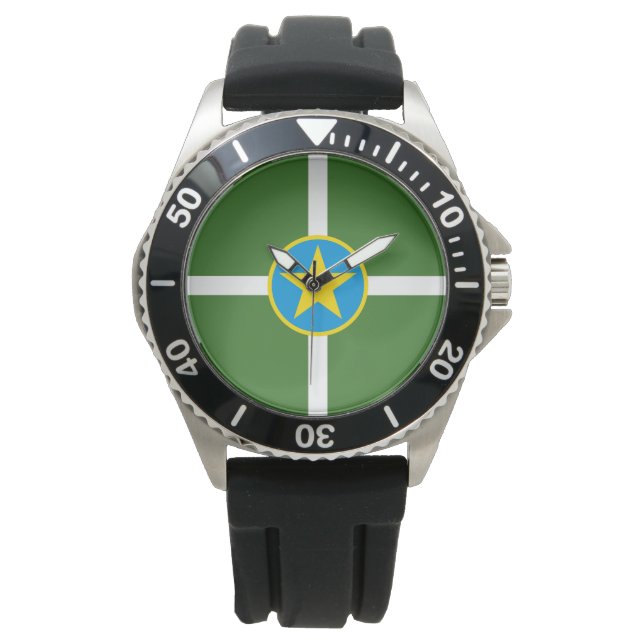 Reloj De Pulsera Bandera de Jackson (Misisipi) (Anverso)