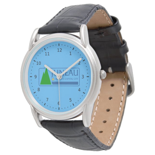 Reloj De Pulsera Bandera de Juneau, Alaska  (Angular)