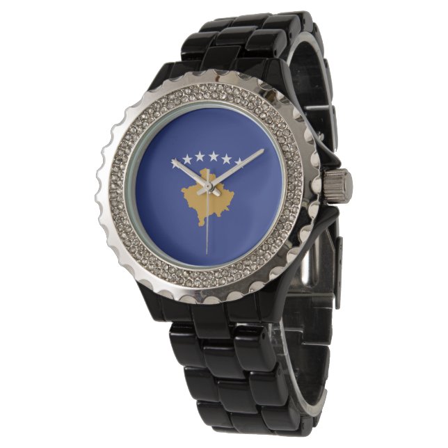 Reloj De Pulsera Bandera de Kosovo (Angular)