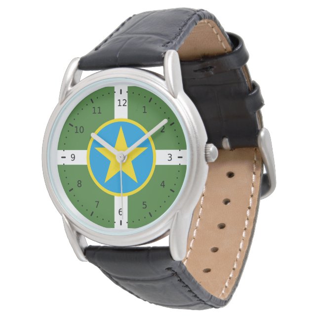 Reloj De Pulsera Bandera de la ciudad de Jackson, Misisipi (Angular)