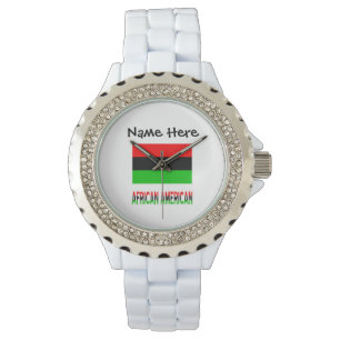 Reloj De Pulsera Bandera de la diáspora africana afroamericana pers