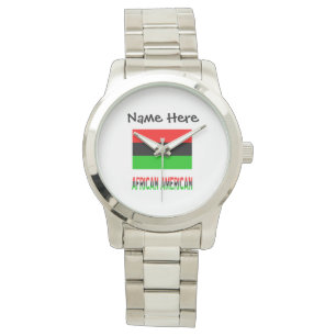 Reloj De Pulsera Bandera de la Diáspora Afroamericana Personalizada