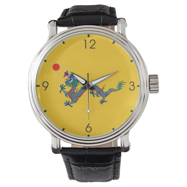 Reloj De Pulsera Bandera de la dinastía Qing china (dragón chino) ( (Anverso)