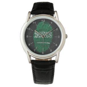 Reloj De Pulsera Bandera de la huella dactilar del tacto de la
