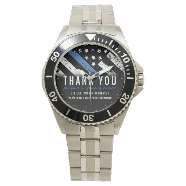 Reloj De Pulsera Bandera de la Línea Azul del aniversario de la jub (Anverso)