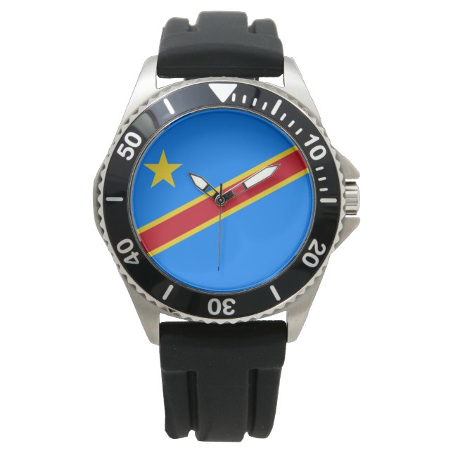 Reloj De Pulsera Bandera de la RDC (República Democrática del Congo (Anverso)