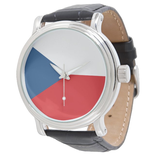 Reloj De Pulsera Bandera de la República Checa (Angular)