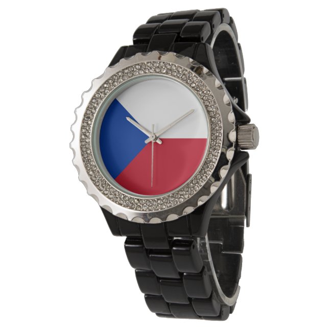 Reloj De Pulsera Bandera de la República Checa (Angular)