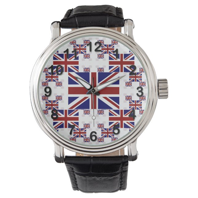 Reloj De Pulsera Bandera de la Unión del Reino Unido en las capas # (Anverso)