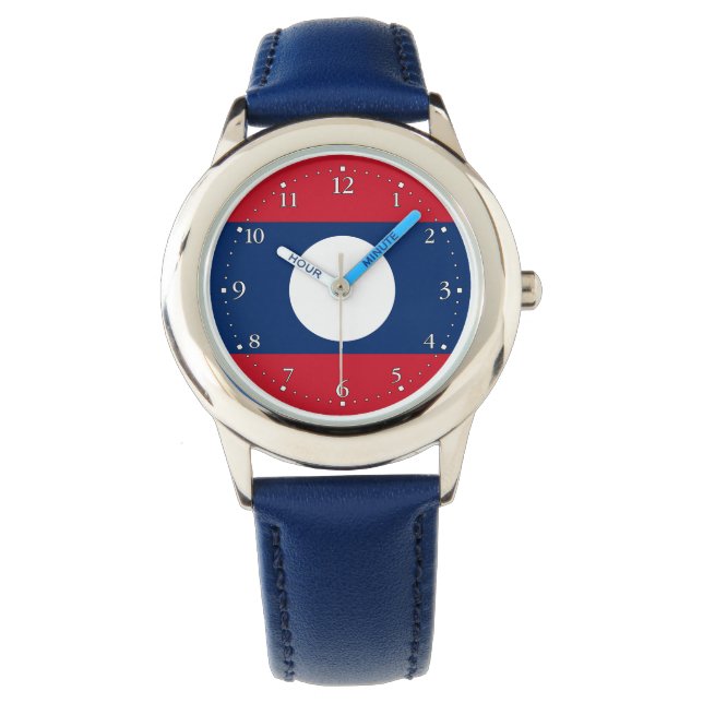 Reloj De Pulsera Bandera de Laos (Anverso)
