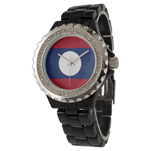 Reloj De Pulsera Bandera de Laos (Angular)