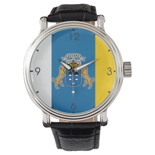 Reloj De Pulsera Bandera de las Islas Canarias (Canarias) (Canarias (Anverso)
