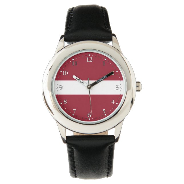 Reloj De Pulsera Bandera de Letonia (Anverso)