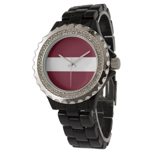 Reloj De Pulsera Bandera de Letonia (Angular)